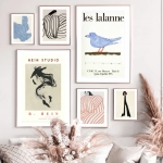Nordic Posters And Prints Abstract Lines Curve Les Lalanne Bird Wall Art Canvas Painting Gallery Decor Pictures For Living Room