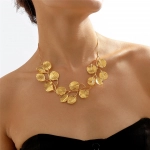 Exaggerated Leaf Pendant Choker Necklace for Women Vintage Adjustable Box Chain Collares Grunge Jewelry Steampunk Men