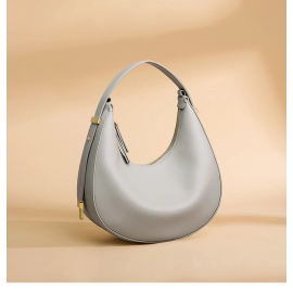 Original Cow Bag Fashion Luxury Real Leather Bags Handcraft Ladies Women Handbag Second Cow Skin Half Moon Purses